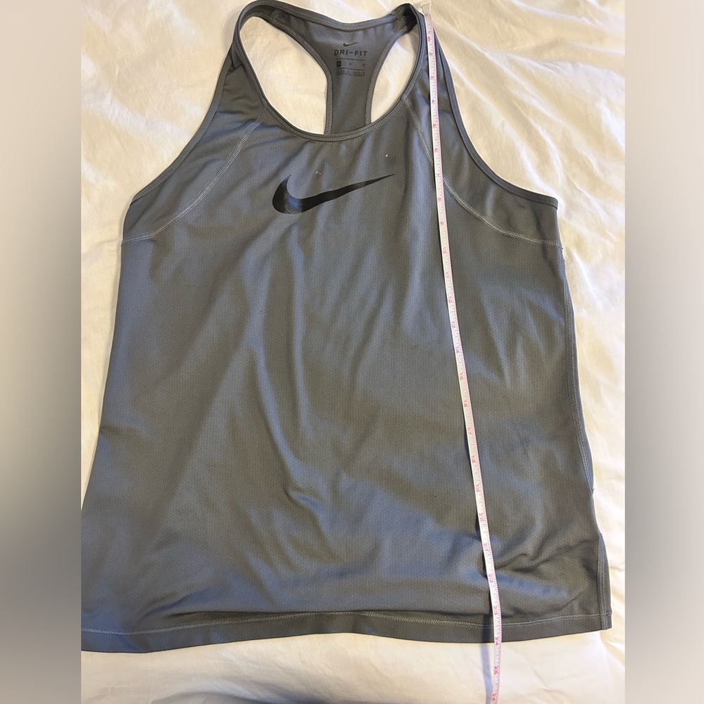 Nike Dri-FIT Gray Racerback Dri-Fit Tank Top with Black Logo - Picture 8 of 8